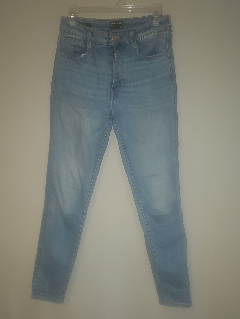 26 Frank & Oak Light Blue Slim Fit High Rise Jeans